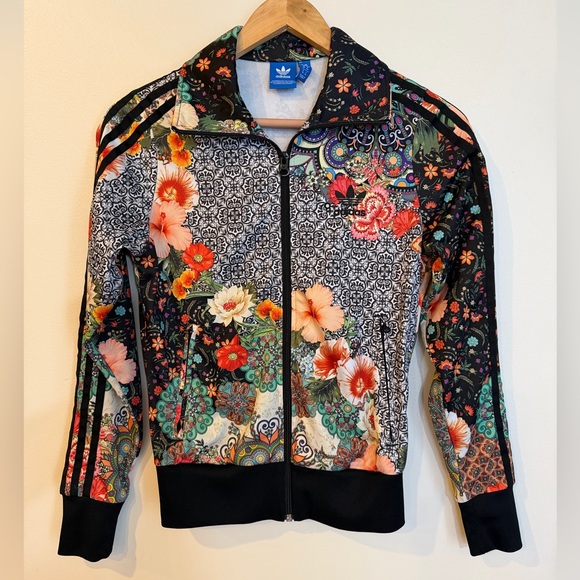 Adidas FARM Rio Jardim Agharta Firebird Floral Track Originals Jacket Size XS - Picture 3 of 13